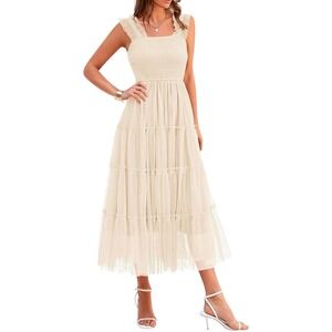 Elegant Cream Midi Dress
